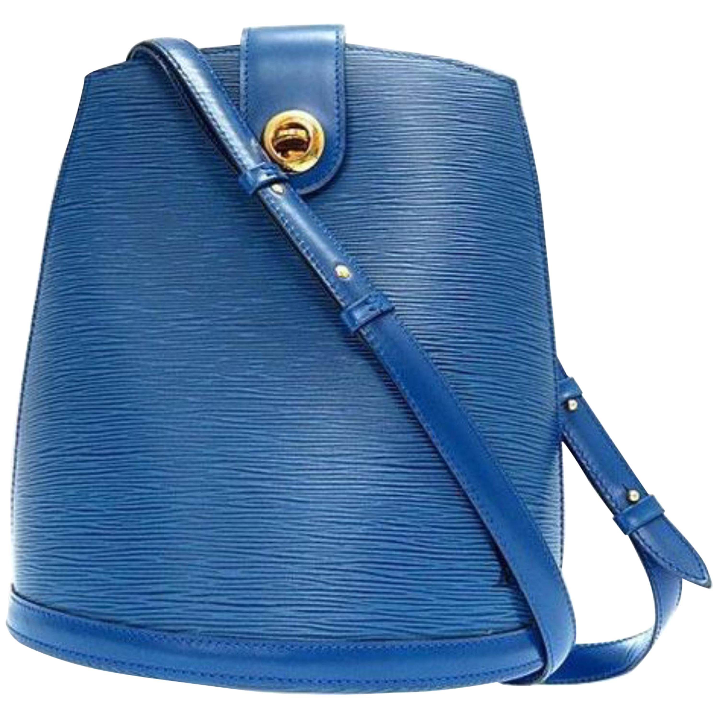 Louis Vuitton Cluny Epi 865824 Blue Leather Shoulder Bag For Sale