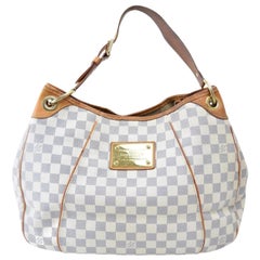 Vintage Louis Vuitton Galliera Damier Azur Pm 865852 White Coated Canvas Shoulder Bag