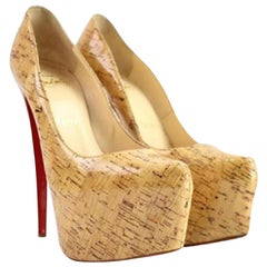 Christian Louboutin Brown Cork Daffodile 46cla1014 Escarpins