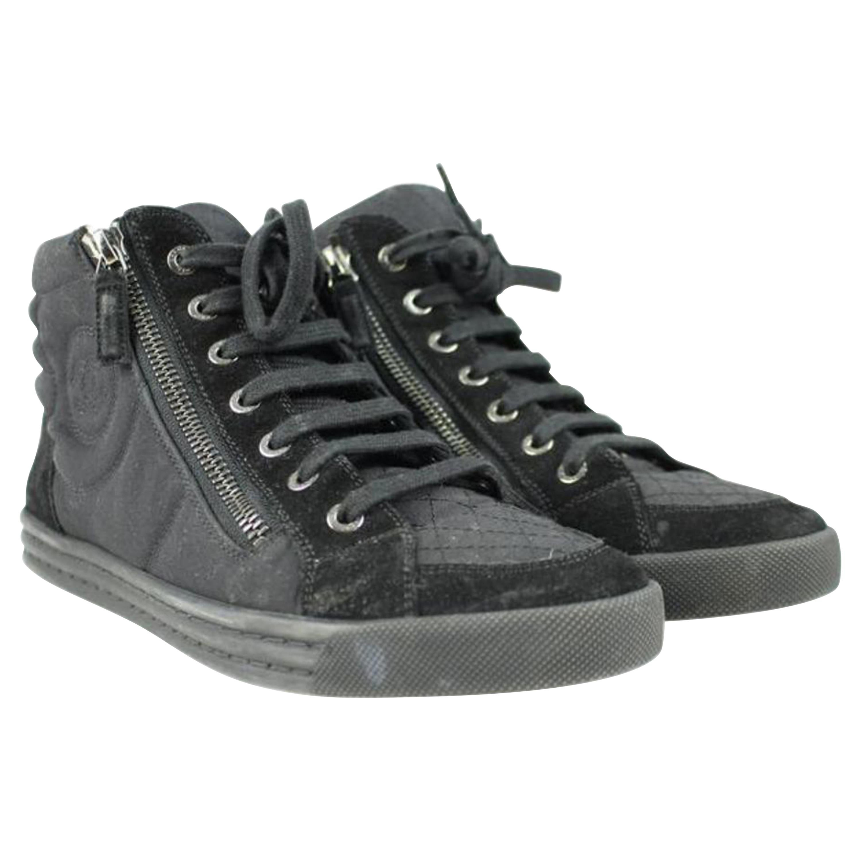 Chanel Black Quilted Cc High Top Sneakers 32cca3917 Sneakers For Sale