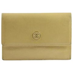 Vintage Chanel Beige Caviar Button 79cca723 Wallet