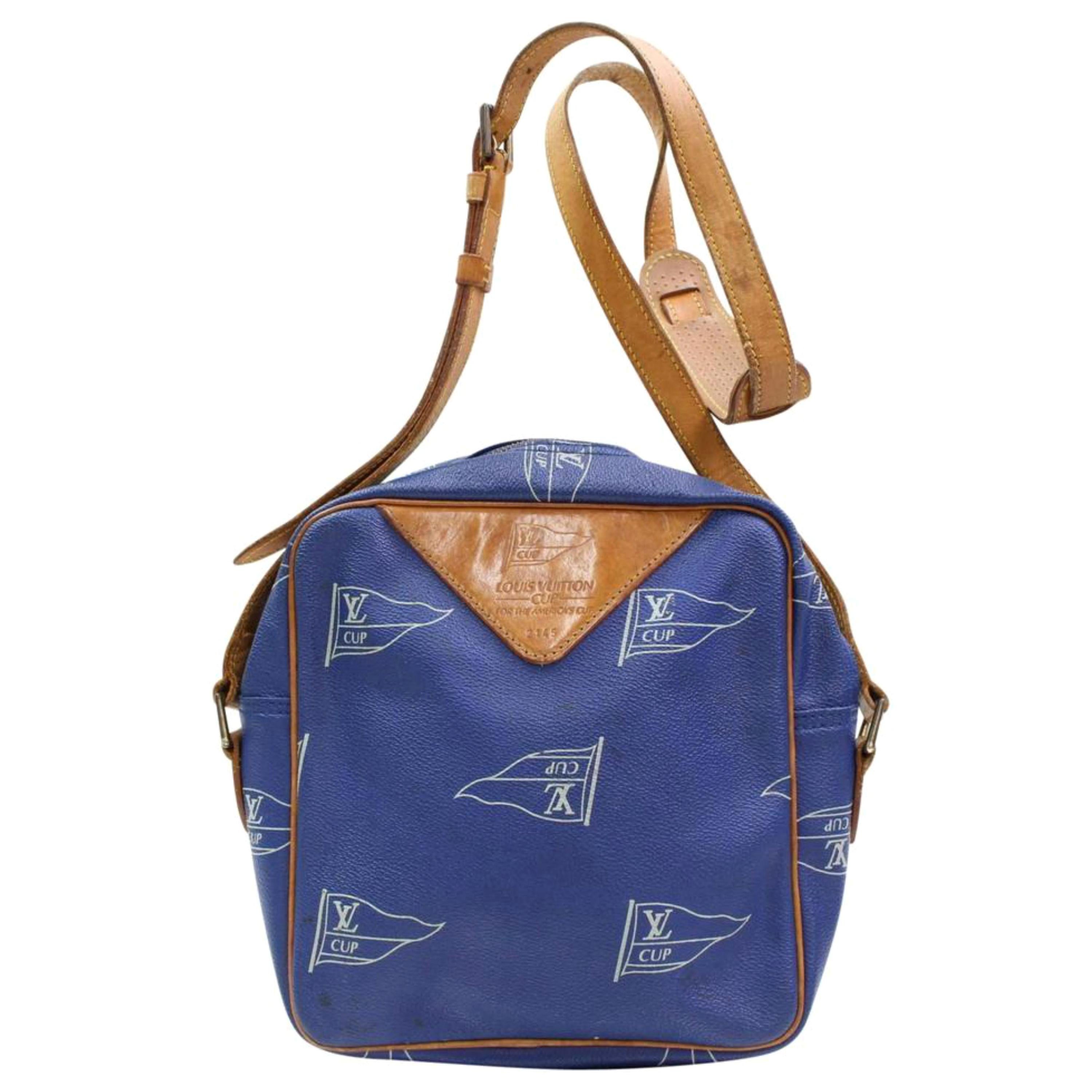 Louis Vuitton Lv Cup Sac San Diego 867246 Blue Coated Canvas Shoulder Bag For Sale