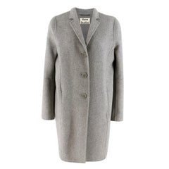 Acne Studios Grey Wool & Cashmere Blend Elsa Double Coat US 6
