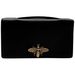 Christian Dior Black Calfskin Bee Pochette 