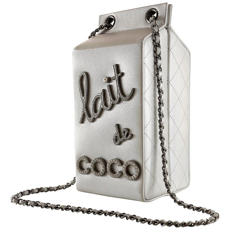 Chanel Silver Lait de Coco Bag at 1stDibs