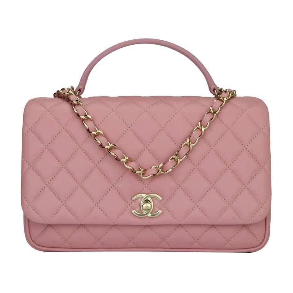 Chanel - Authenticated Chic with Me Handbag - Cloth Pink Plain for Women, Very Good Condition