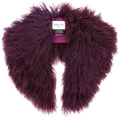 Verheyen London Shawl Collar in Garnet Mongolian Lamb Fur - Gift