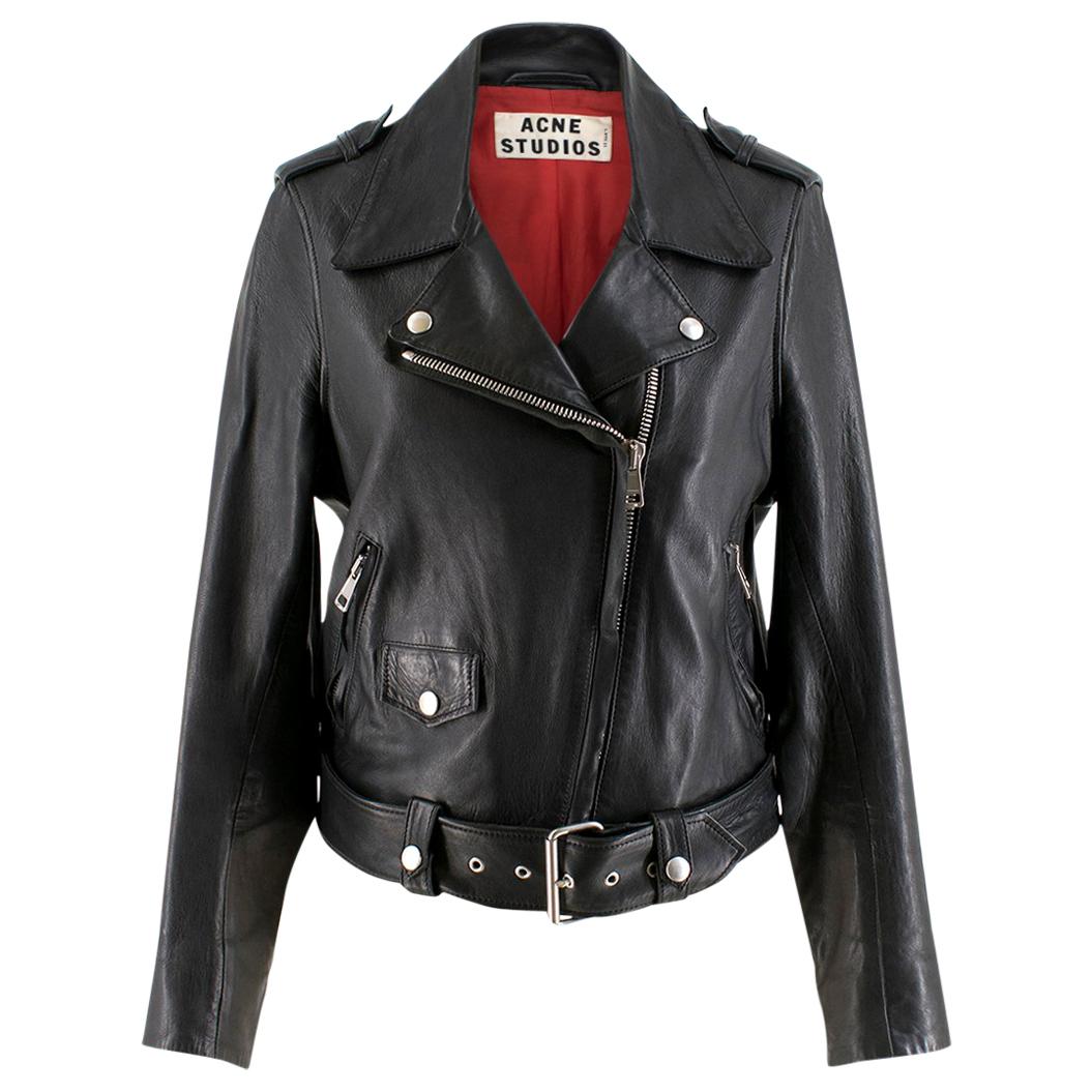 Acne Studios Mape Black Leather Jacket US 0-2