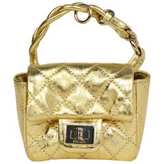 Chanel Gold Leather Quilted 2.55 Re-Issue Ankle Flap Bag