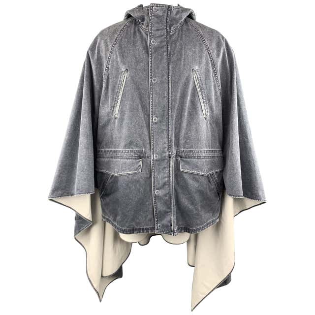 3.1 PHILLIP LIM S Washed Denim Look Cotton Hooded Cape Parka For Sale ...