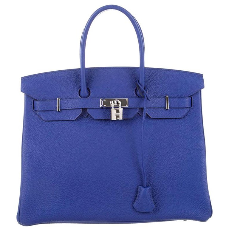 Hermès Birkin Epsom30 Bleu Electrique Blue Leather Tote For Sale at 1stDibs