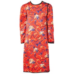 Vintage Yves Saint Laurent Chinese Collection Patterned Dress