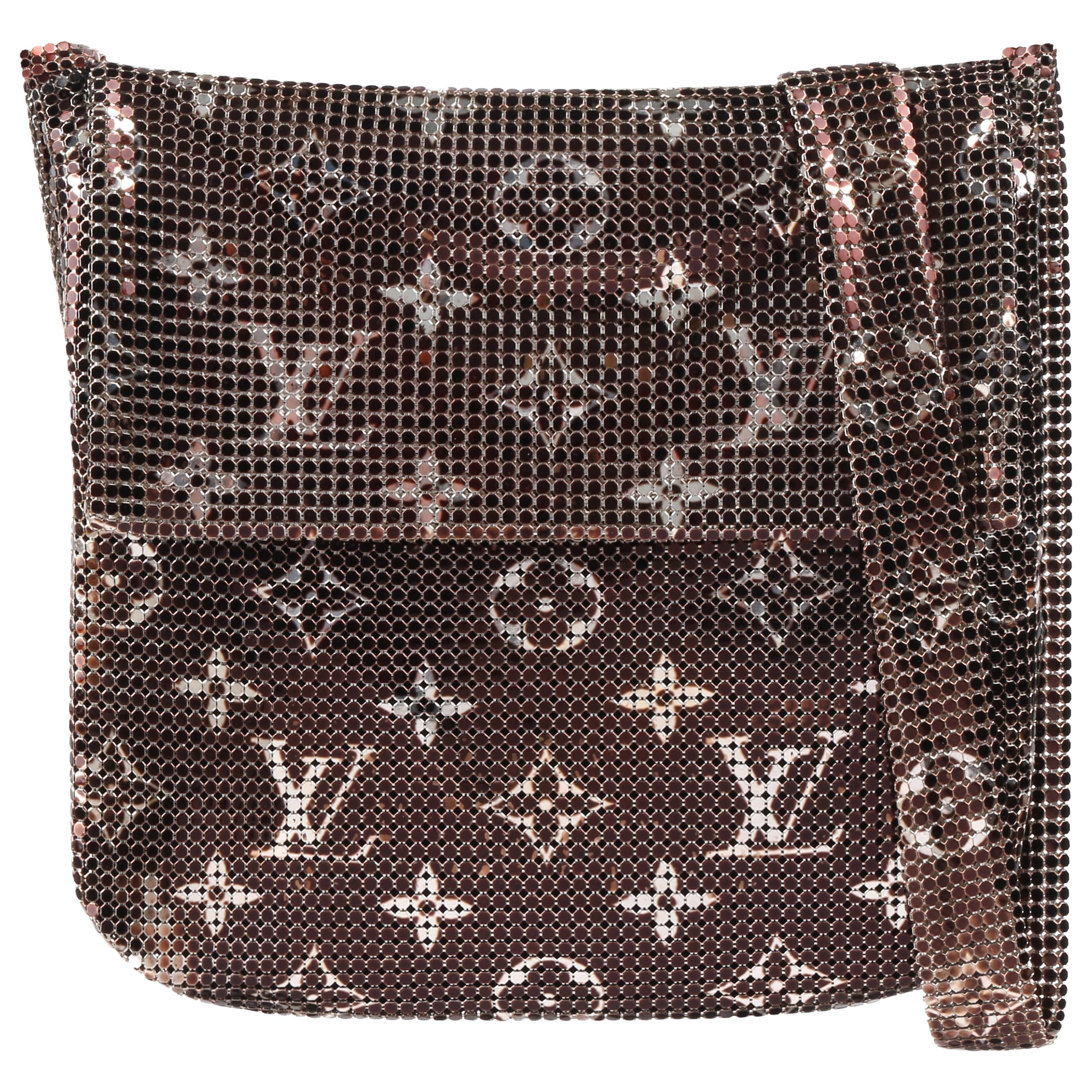 LOUIS VUITTON "Frances" Metallic Monogram Metal Mesh Chainmail Cross Body Bag 
