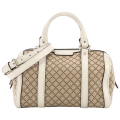 Gucci Vintage Web Boston Bag Diamante Canvas Small