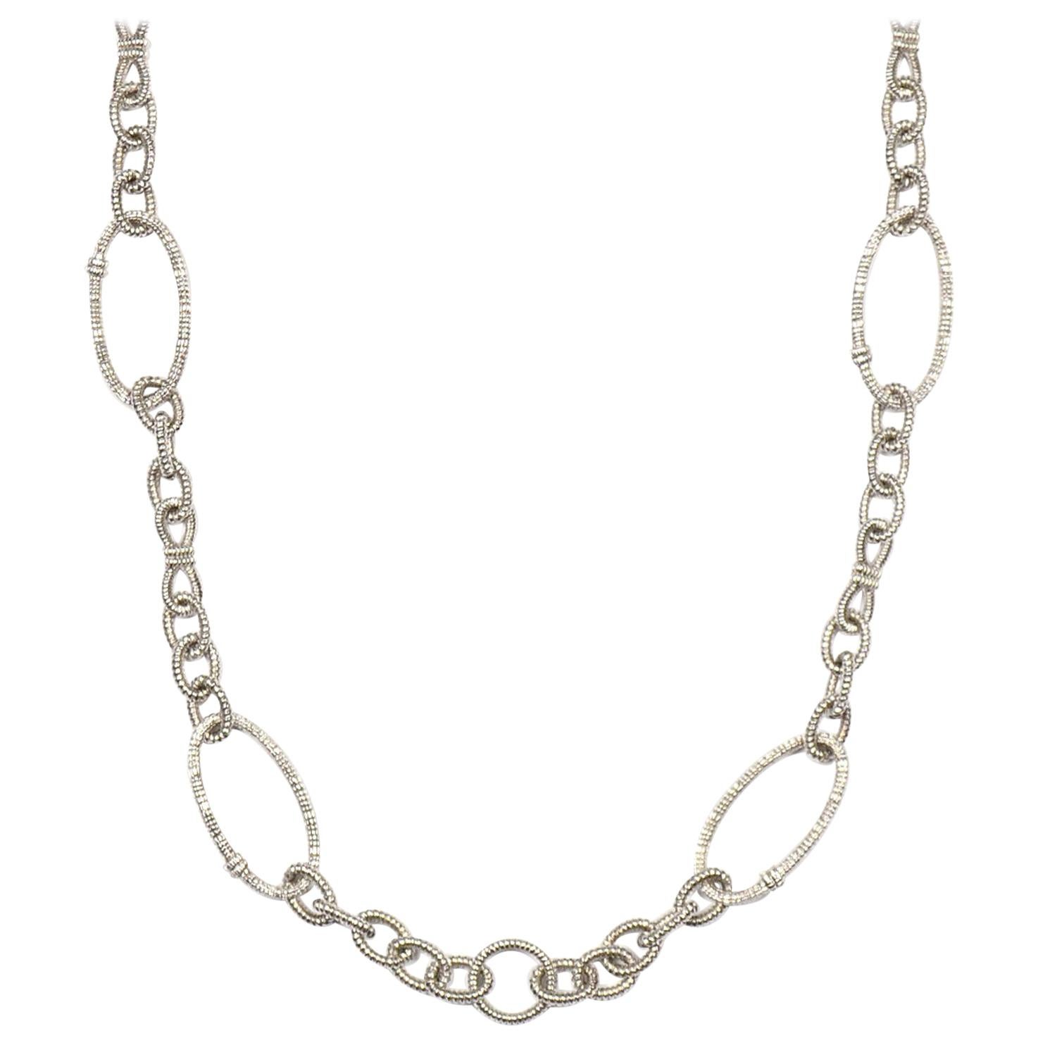 Judith Ripka Sterling Silver/18K Gold 18" Chain Link Necklace