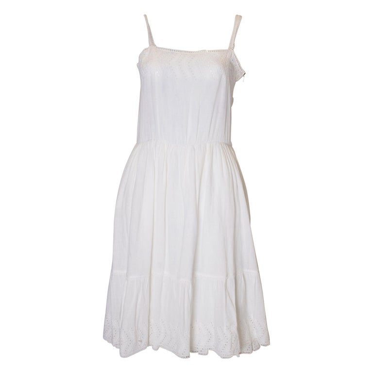 Vintage Louis Feraud White Cotton Dress For Sale at 1stDibs