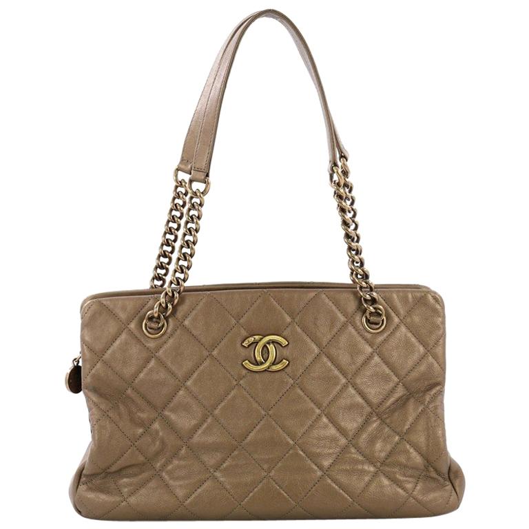 Chanel CC Crown Tote Quilted Leather Medium at 1stDibs