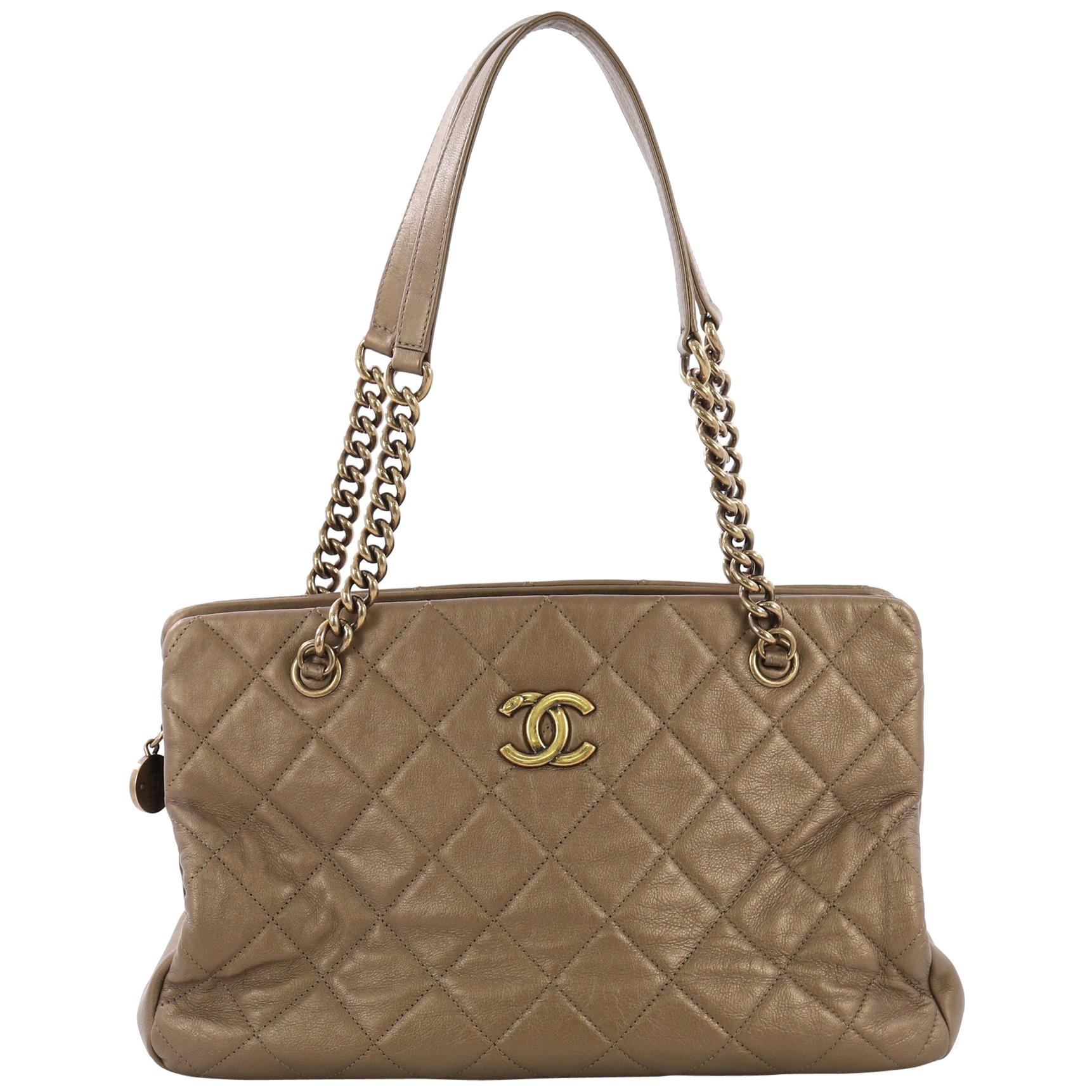 Chanel CC Crown Tote Quilted Leather Medium at 1stDibs