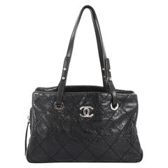 Chanel On The Road Shopping Tote Quilted Leather Medium