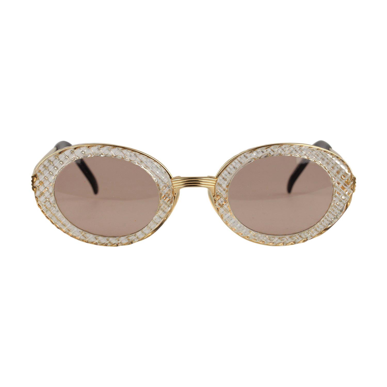 Jean Paul Gaultier Vintage Gold Oval Sunglasses 56-5201 New Old Stock ...