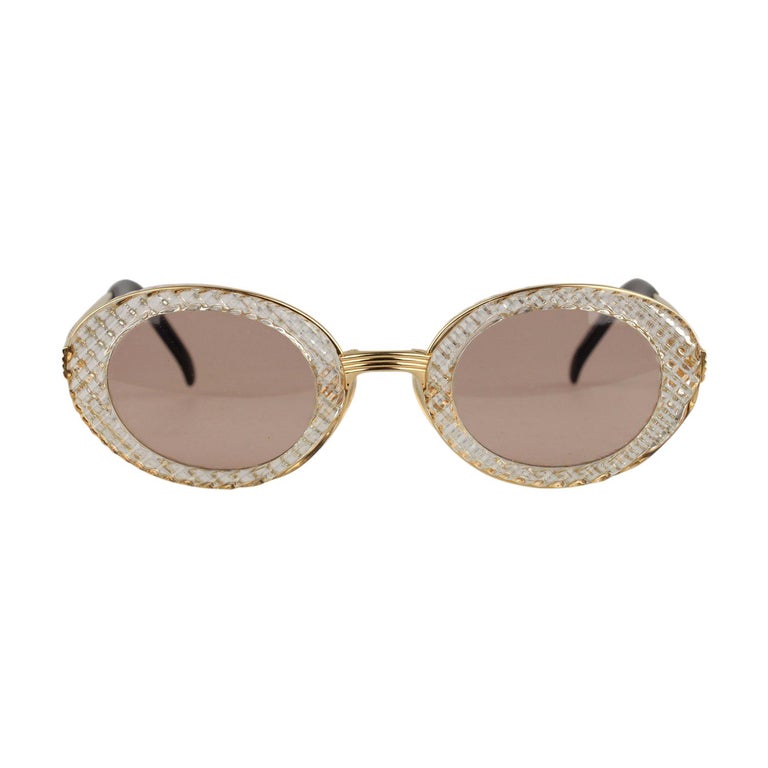 Jean Paul Gaultier Vintage Gold Oval Sunglasses 56-5201 New Old Stock ...