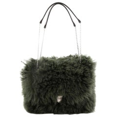 Celine Chain Flap Bag Shearling Small