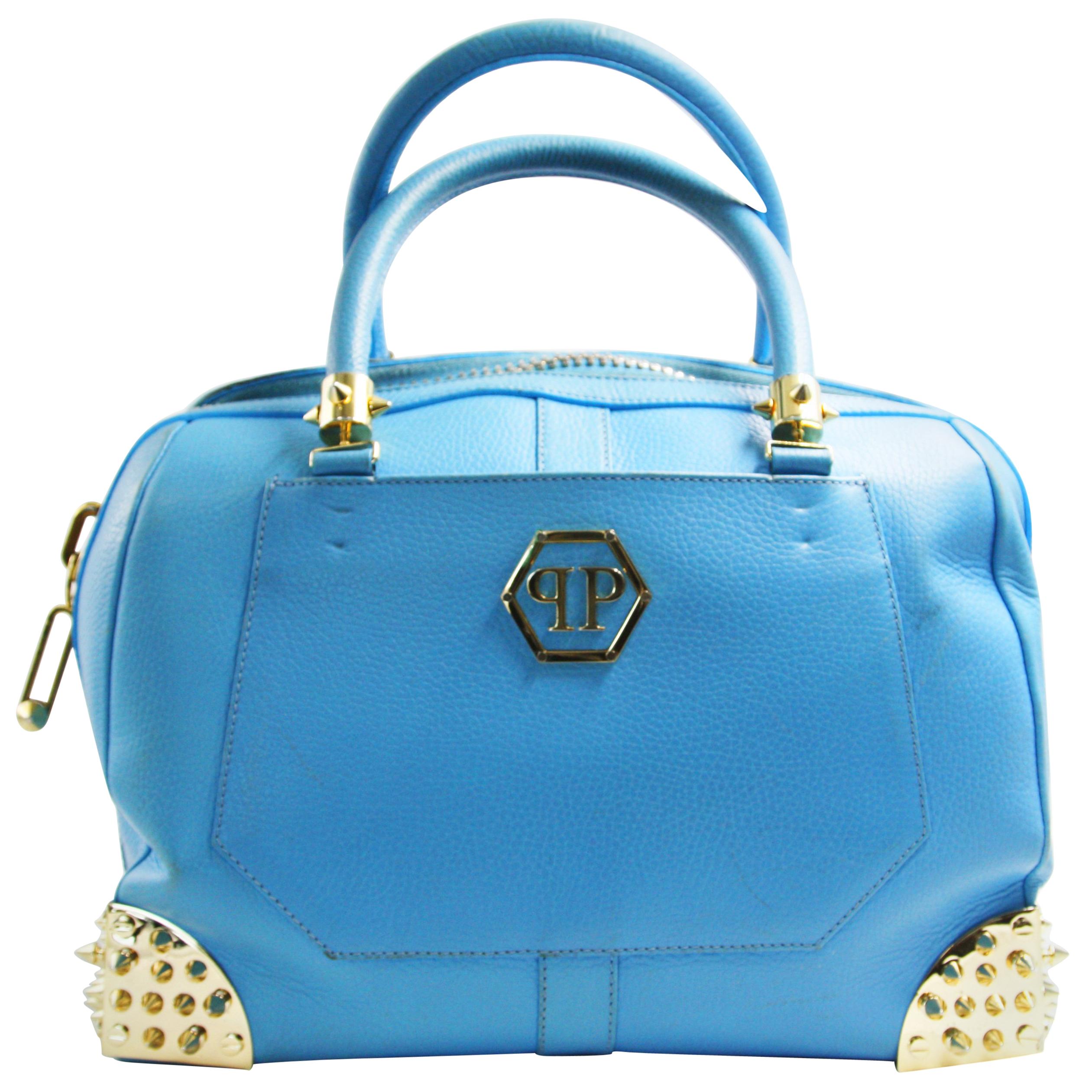 Philipp Plein The Rivets Of Metal Blue Tote For Sale