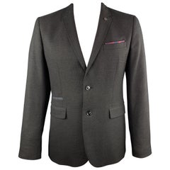 TED BAKER 44 Black Woven Collar Sport Coat / Blazer / Jacket