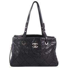 Chanel On The Road Shopping Tote Quilted Leather Medium