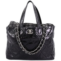 Chanel Portobello Tote Quilted Glazed Calfskin and Tweed Medium