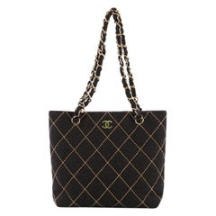 Chanel Surpique Chain Tote Quilted Wool Small
