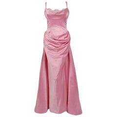 1998 Bob Mackie Couture Pink Satin Gown Worn by Julia Louis-Dreyfus for Emmys