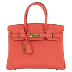 Hermes Birkin Handbag Rose Jaipur Epsom with Gold Hardware 30