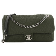 Chanel Chain Flap Bag Camellia Denim Large