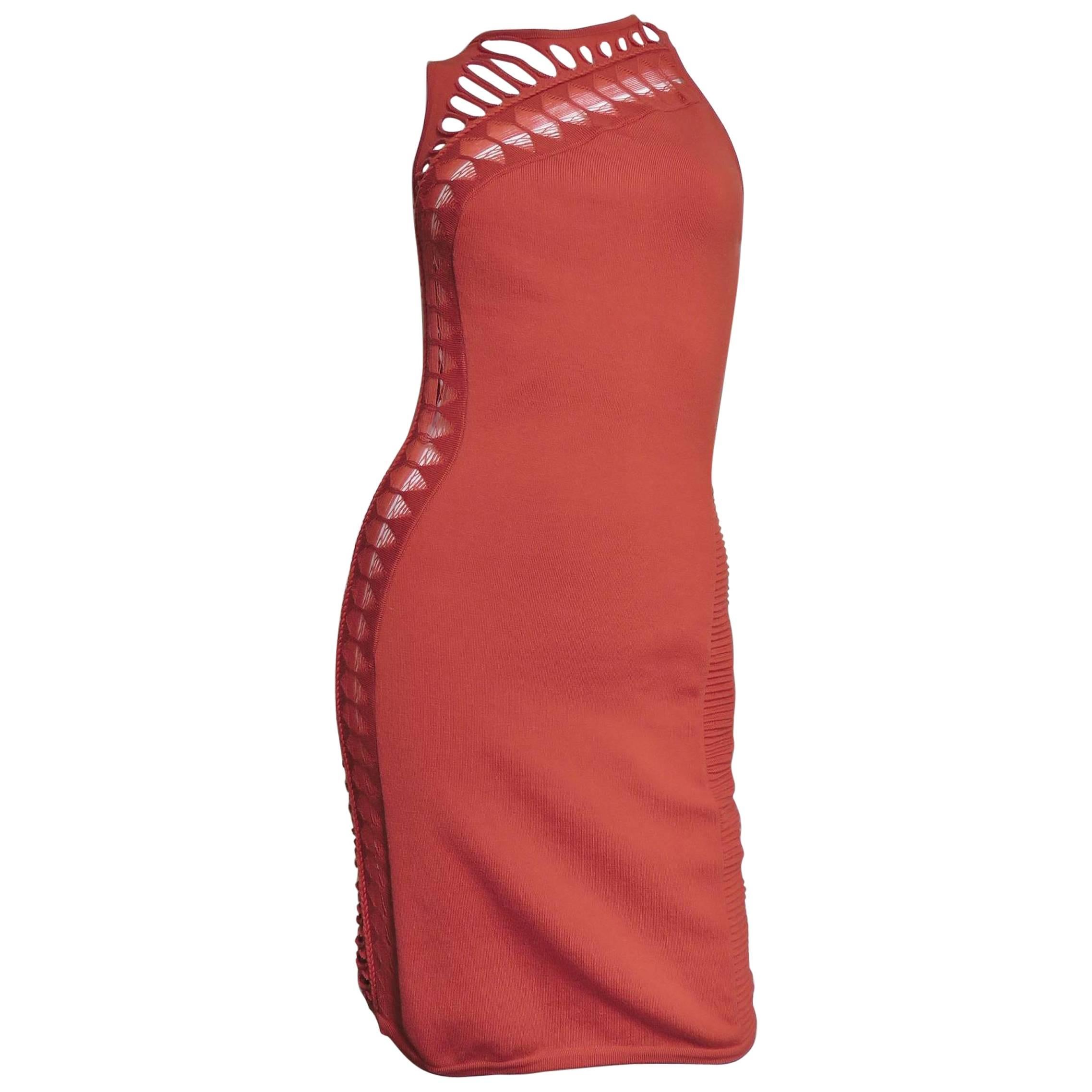 Stunning Versace Bodycon Dress Wth Side Cutouts