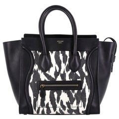 Celine Luggage Handbag Printed Textile and Leather Mini