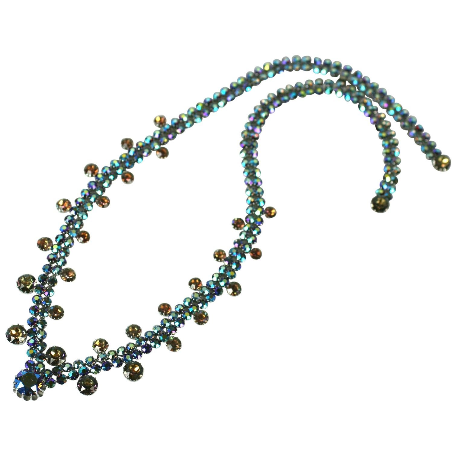 Unusual Vendome Aurora Crystal Necklace For Sale