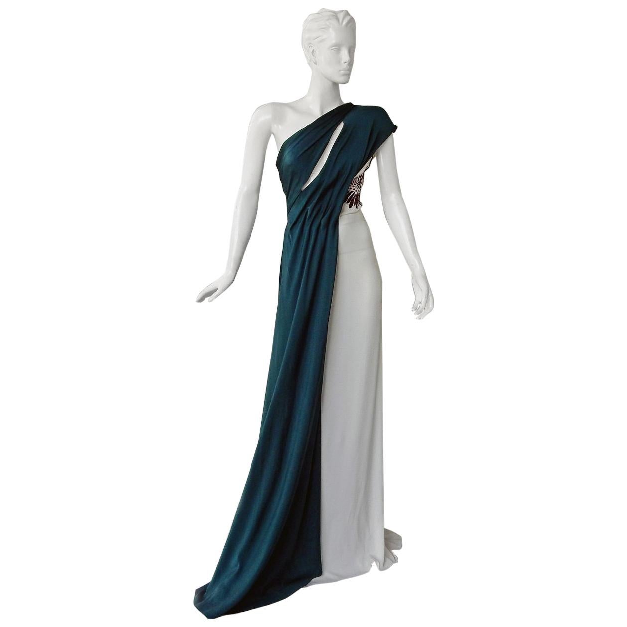 Vionnet of Paris Exquisite Goddess Beaded Silk Gown Dress  NWT For Sale