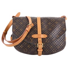 Louis Vuitton Flore Saumur Handbag Perforated Monogram Canvas