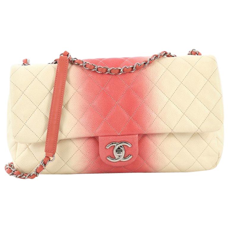 Chanel CC Chain Flap Bag Quilted Ombre Caviar Large