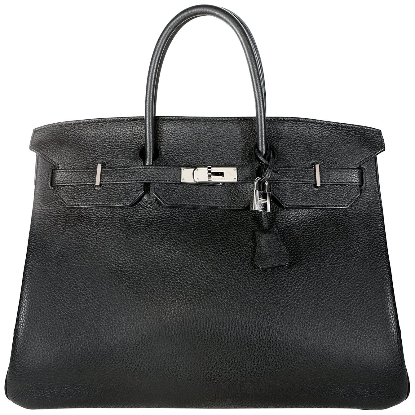 Hermès Black Noir Togo 40 cm Birkin Bag