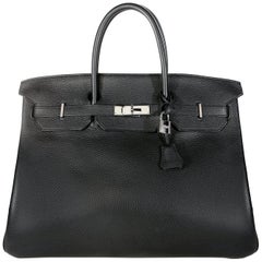 Hermès Black Noir Togo 40 cm Birkin Bag