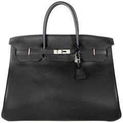 Hermès Black Noir Togo 40 cm Birkin Bag