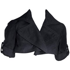 Dark Grey Carolina Herrera Cropped Jacket