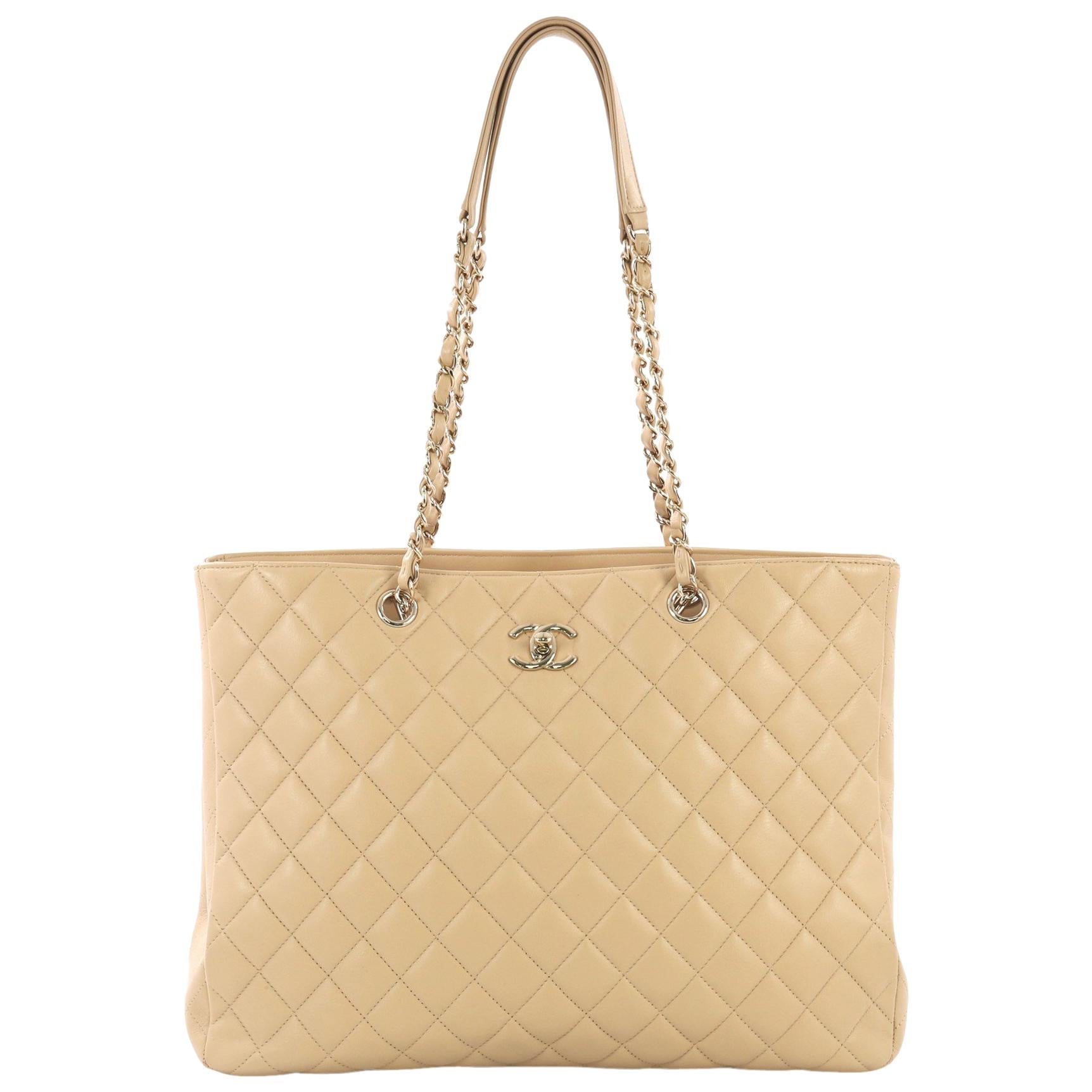 Chanel Classic CC Shopping Tote Quilted Calfskin Large