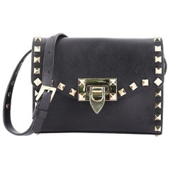 Valentino Rockstud Flip Lock Flap Bag Leather Mini