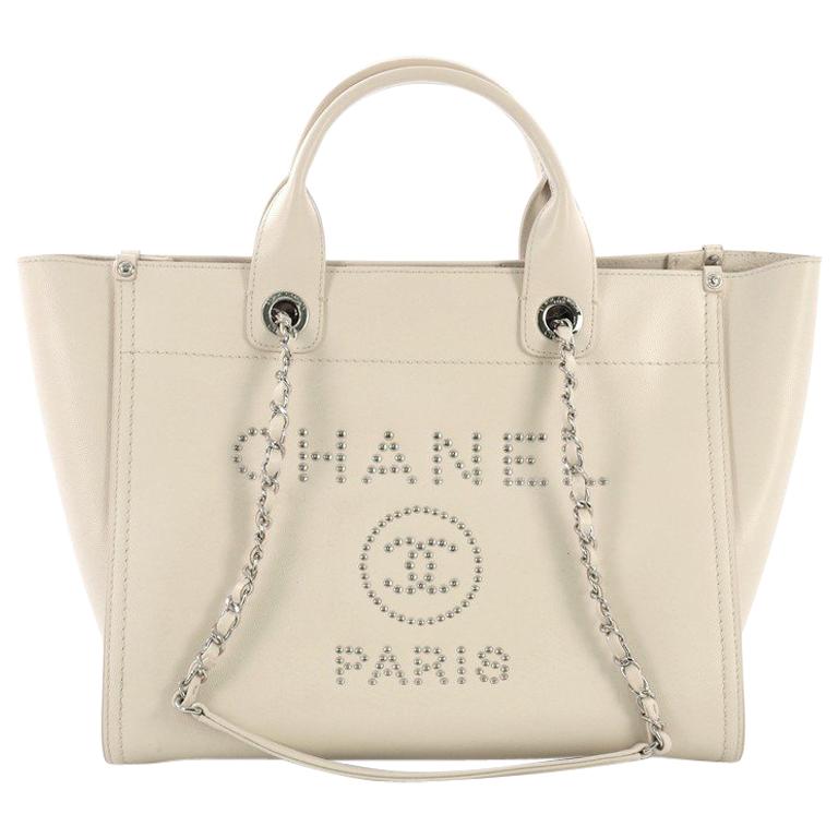 Chanel Deauville Chain Tote Studded Caviar Small at 1stDibs  chanel  deauville tote caviar, chanel deauville studded tote