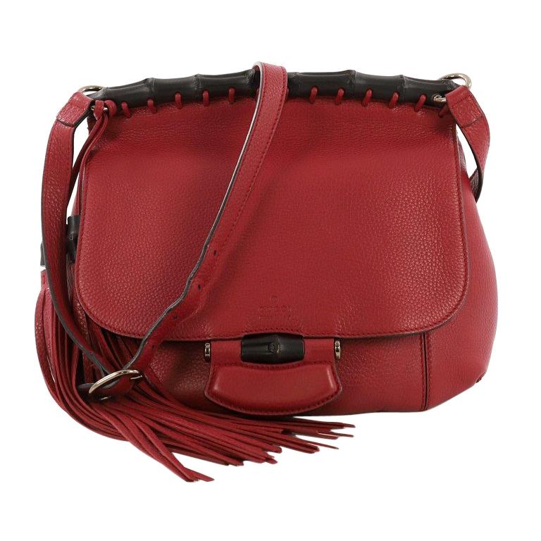 Gucci Nouveau Fringe Crossbody Bag Leather Medium