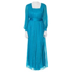1970s Richilene Silk Chiffon Lurex Dress