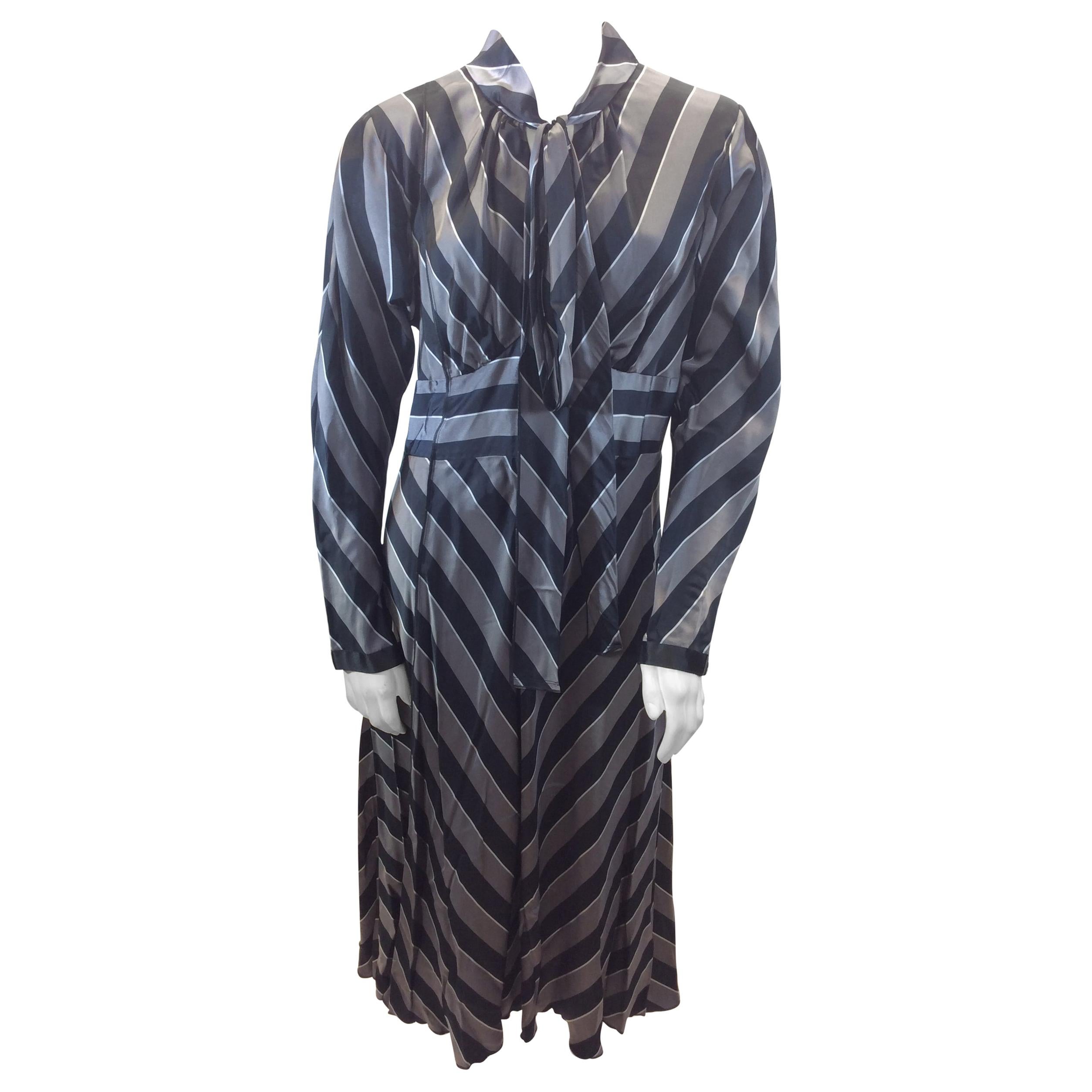 Marc Jacobs Black and Grey Stripe Dress NWT For Sale